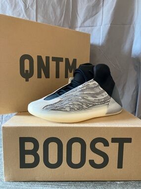 adidas YEEZY Quantum “Lifestyle” High-Top Sneakers in Black, Gray and Cream